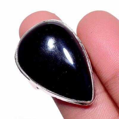 On 0640a bague chevaliere 10gr t60 onyx noir 18x28mm bijou art deco gothique argent achat vente