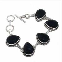 On 0641d bracelet 30gr onyx noir 15x22mm bijou argent 1900 art deco gothique achat vente