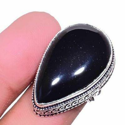 On 0643a bague chevaliere 13gr t57 onyx noir 18x30mm bijou art deco gothique argent achat vente