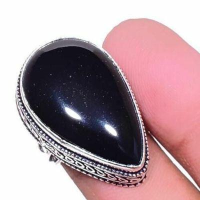 On 0643a bague chevaliere 13gr t57 onyx noir 18x30mm bijou art deco gothique argent achat vente