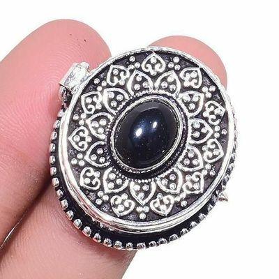 On 0644c bague chevaliere poison 14gr t55 onyx noir bijou art deco gothique argent achat vente