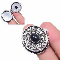 On 0644d bague chevaliere poison 14gr t55 onyx noir bijou art deco gothique argent achat vente