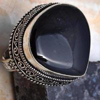 On 0646c bague chevaliere coeur 16gr t58 onyx noir 25x25mm art deco gothique argent achat vente