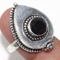 On 0654a bague chevaliere poison 8gr t54 onyx noir bijou art deco gothique argent achat vente