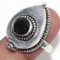 On 0654b bague chevaliere poison 8gr t54 onyx noir bijou art deco gothique argent achat vente