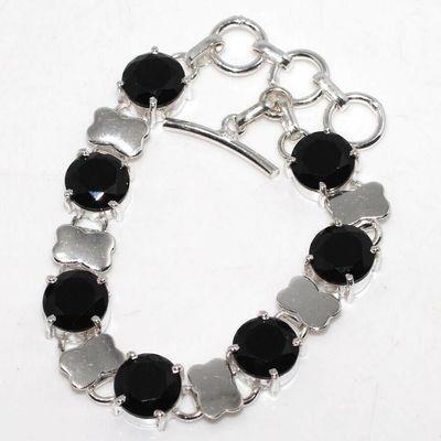 On 0660a bracelet 16gr onyx noir 10mm navette bijou argent 1900 art deco gothique achat vente