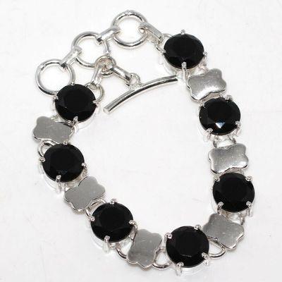 On 0660a bracelet 16gr onyx noir 10mm navette bijou argent 1900 art deco gothique achat vente