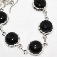 On 0665b bracelet 18gr onyx noir 15mm rond bijou argent 925 1900 art deco gothique achat vente