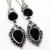 On 0668c boucles oreilles 5gr onyx noir 10x8mm bijou art deco gothique argent 925