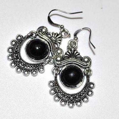 On 0685a boucles oreilles onyx noir 10mm argent 925