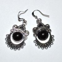 On 0685b boucles oreilles onyx noir 10mm argent 925