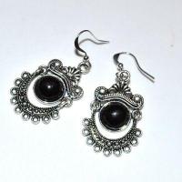 On 0685c boucles oreilles onyx noir 10mm argent 925