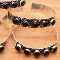 On 0970e bracelet torque 22gr onyx noir 5x8mm gothique argent 925