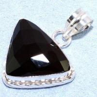 On 1366b pendentif pendant onyx noir argent 925