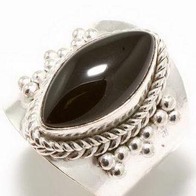 On 3156c bague chevaliere anneau onyx noir argent 925