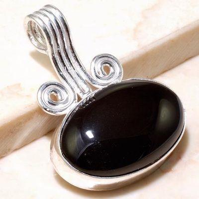 On 5942a pendentif pendant onyx noir argent 925