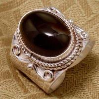 On 8515b bague chevaliere anneau onyx noir argent 925