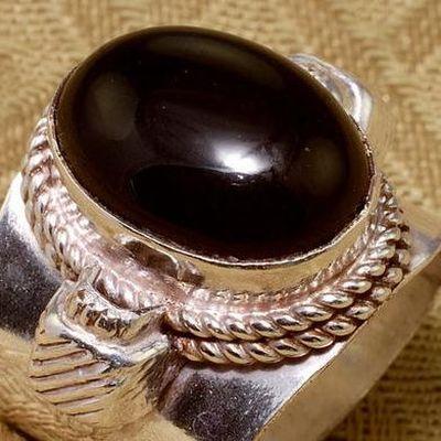 On 8516c bague chevaliere anneau onyx noir argent 925