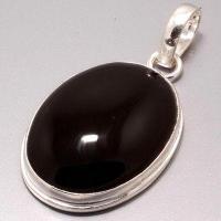 On 8520b pendentif pendant onyx noir argent 925