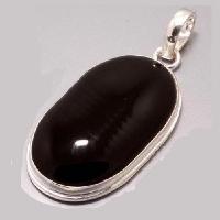 On 8521b pendentif pendant onyx noir argent 925