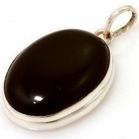 On 9130a pendentif pendant onyx noir argent 925