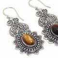 Ot 1000c boucles pendants oreilles 16gr oeil de tigre argent 925 achat vente bijoux 1 2