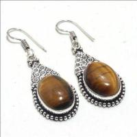 Ot 1005a boucles pendants oreilles 12gr oeil de tigre argent 925 achat vente bijoux 1 1