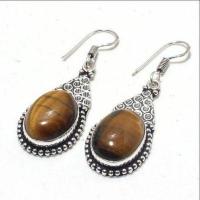 Ot 1005b boucles pendants oreilles 12gr oeil de tigre argent 925 achat vente bijoux 1 1