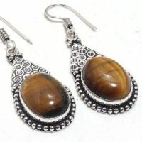 Ot 1005c boucles pendants oreilles 12gr oeil de tigre argent 925 achat vente bijoux 1 1