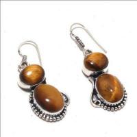 Ot 1006a boucles pendants oreilles 13gr oeil de tigre argent 925 achat vente bijoux 1 1