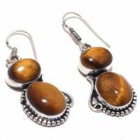 Ot 1006c boucles pendants oreilles 13gr oeil de tigre argent 925 achat vente bijoux 1 1