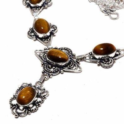 Ot 1017b collier sautoir parure oeil de tigre 28gr argent 925 achat vente bijoux ethnique 1 1