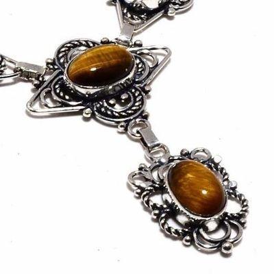 Ot 1017c collier sautoir parure oeil de tigre 28gr argent 925 achat vente bijoux ethnique 1 1