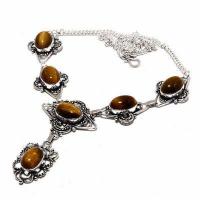 Ot 1017d collier sautoir parure oeil de tigre 28gr argent 925 achat vente bijoux ethnique 1 1