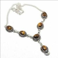 Ot 1020a collier parure oeil de tigre 23gr argent 925 achat vente bijoux ethnique 1 1