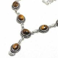 Ot 1020b collier parure oeil de tigre 23gr argent 925 achat vente bijoux ethnique 1 1