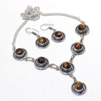 Ot 1021a collier boucles oreilles oeil de tigre 27gr argent 925 achat vente bijoux ethnique 1 2