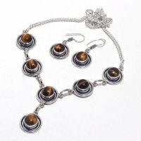 Ot 1021d collier boucles oreilles oeil de tigre 27gr argent 925 achat vente bijoux ethnique 1 2