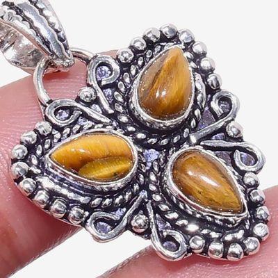 Ot 1025c pendentif pendant triskel 6gr 6x8mm oeil de tigre argent 925 achat vente bijoux 1 1