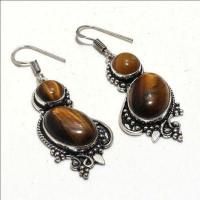 Ot 1029a boucles pendants oreilles 15gr oeil de tigre argent 925 achat vente bijoux 1 1