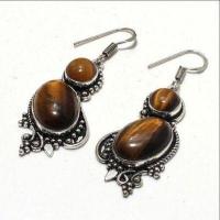 Ot 1029b boucles pendants oreilles 15gr oeil de tigre argent 925 achat vente bijoux 1 1