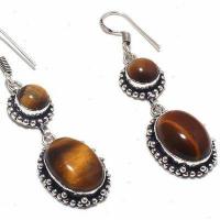 Ot 1030c boucles pendants oreilles 13gr oeil de tigre argent 925 achat vente bijoux 1 1