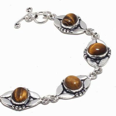 Ot 1031b bracelet oeil de tigre 17gr 8x12argent 925 achat vente bijoux ethnique 1 1