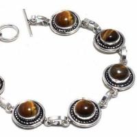 Ot 1036b bracelet oeil de tigre 18gr 10mm argent 925 achat vente bijoux ethnique 1 1