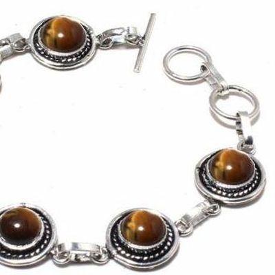 Ot 1036b bracelet oeil de tigre 18gr 10mm argent 925 achat vente bijoux ethnique 1 1