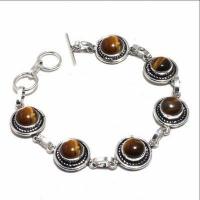 Ot 1036d bracelet oeil de tigre 18gr 10mm argent 925 achat vente bijoux ethnique 1 1