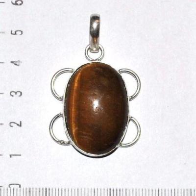 Ot 1104c pendant pendentif oeil de tigre 40mm 30x20mm 10gr argent 925