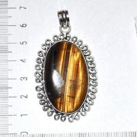 Ot 1107a pendant pendentif oeil de tigre 60mm 25x40mm 17gr argent 925