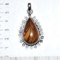 Ot 1109a pendant pendentif oeil de tigre 40mm 18x30mm 12gr argent 925