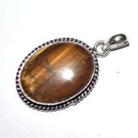 Ot 1120c pendant pendentif oeil de tigre 40mm 25x30mm 14gr argent 925